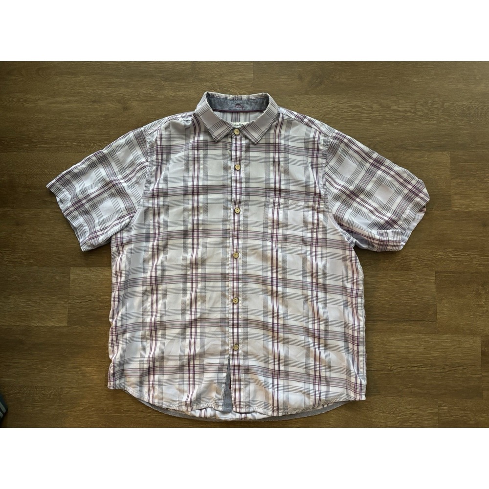 Tommy Bahama‎ Mens XL The Coconut Point IslandZone Short Sleeve Shirt Purple